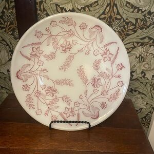 Floral Red and White Decorative Plate